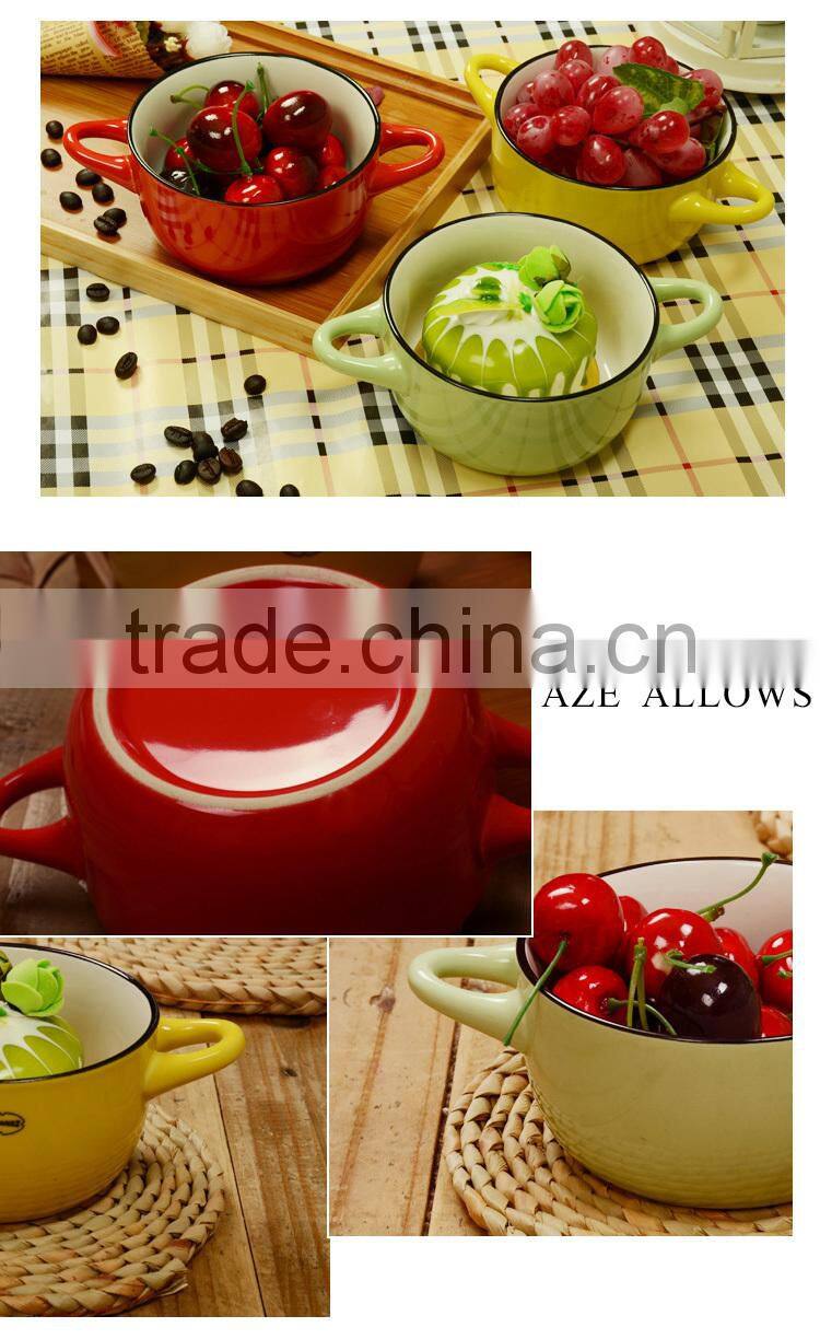 Stocked korean Ceramic decorative ceramic fruit bowl