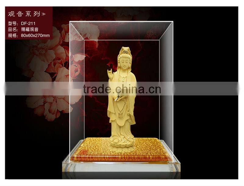Hot Product 2014 24K Gold Plated Promotion gift Buddha statue in display box WS336-DF032