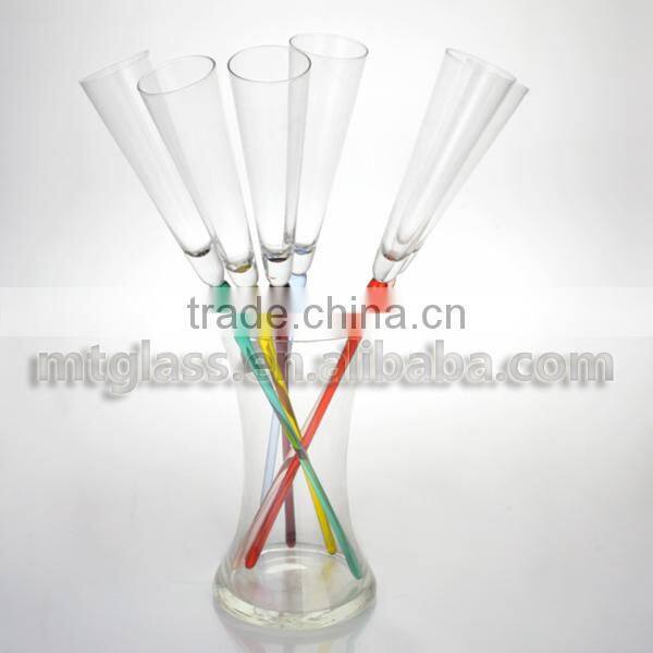 7pc set Wholesale high quality champagne party set /electroplate or golden decal champagne flute