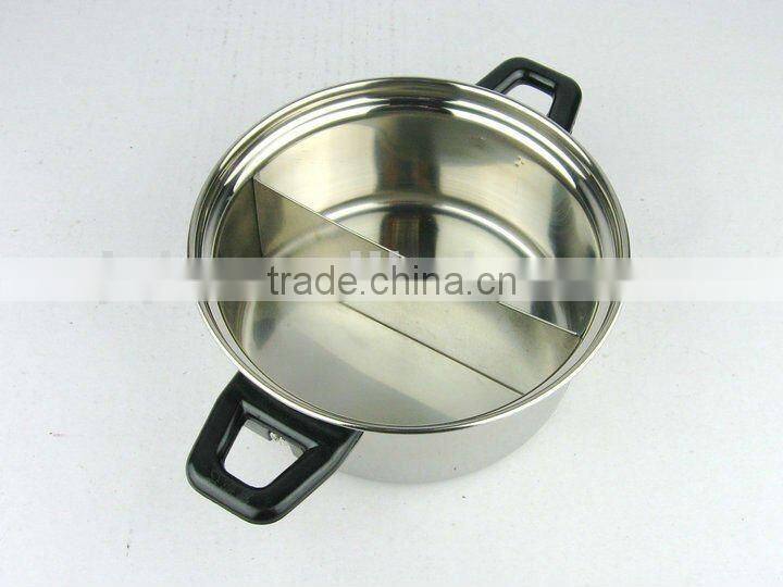 New Two compartments Cheapest stainless steel hot Pot
