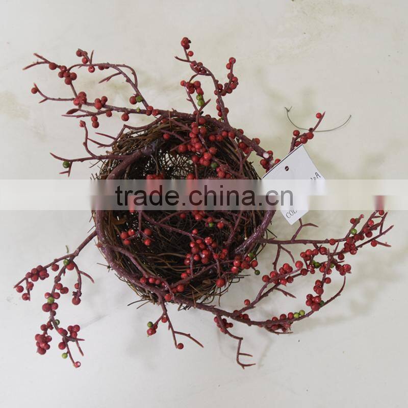 2016 new design christmas flower wreath cheap artificial christmas wreath