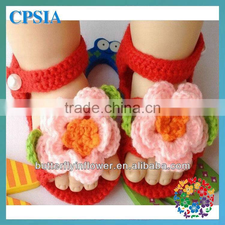 Fashion Soft Hand Crochet Baby Shoes Fancy Baby Girls Shoes Cute Crochet Knitting Baby Shoes