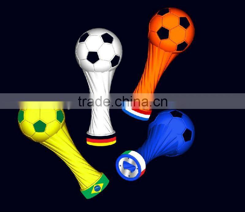 2014 hot sale for World Cup rattle with bottle opener
