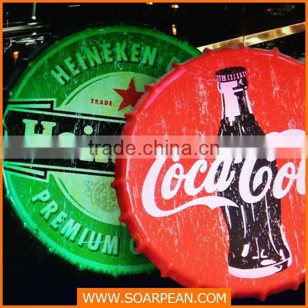 vintage metal bottle cap sign