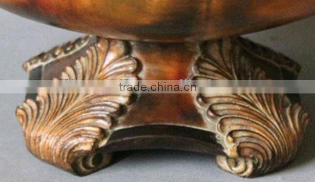 Made in China hand carved polyresin antique fruit bowl