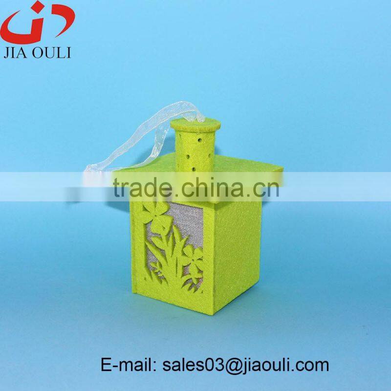 New design home decor with LED light non-woven chimney shape decorations