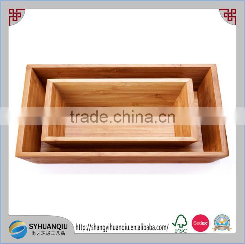 solid wooden furit box S/2 home storage wooden crate craft gift-cn