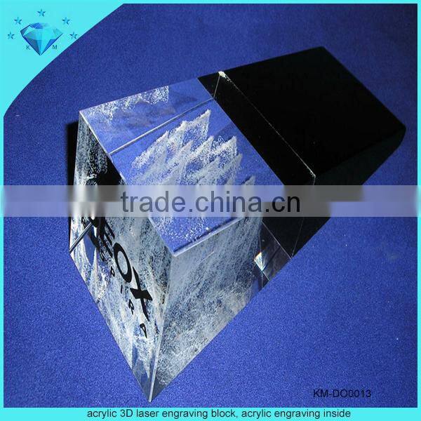 shenzhen manufacturer supply leaf shaped crystal trophy with engraving