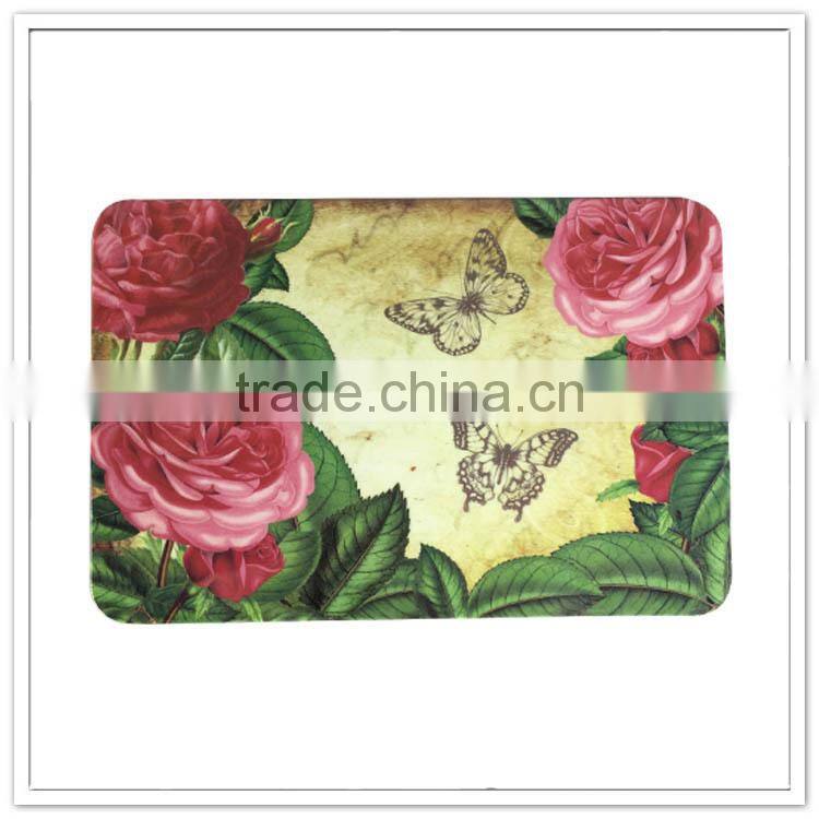Rose and butterfly decale kitchen use red homeware square chopping board