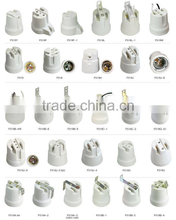 e27 edison screw shell ceramic cap lampholder socket lamp holder with bracket