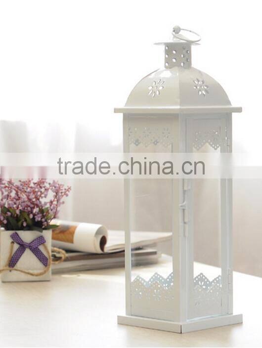 New 2017 White Vintage Style moroccan Lantern Candle Holders