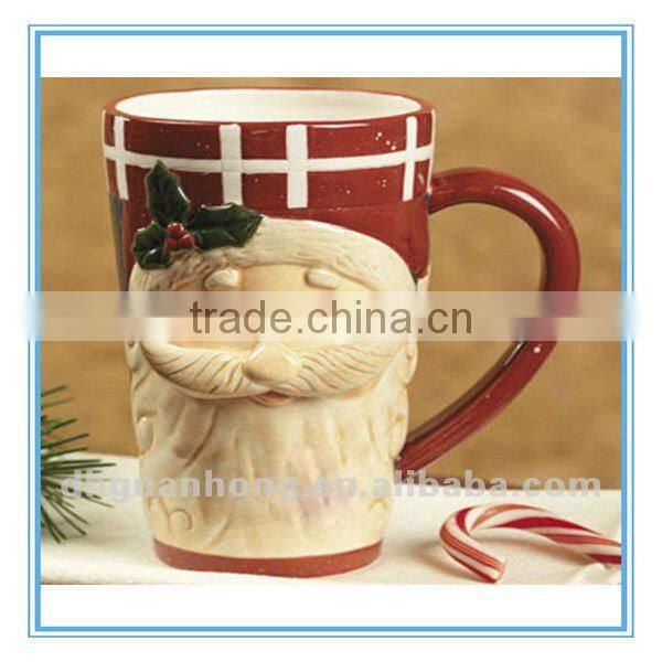 handpainted ceramic Christmas mug with handle