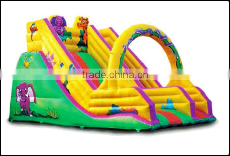 (HD-9602)Happy Island !CE Certificate Safe Used Inflatable Slide and Bouncer