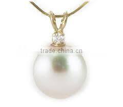 Latest 11-12mm south sea pearl gold pendant designs