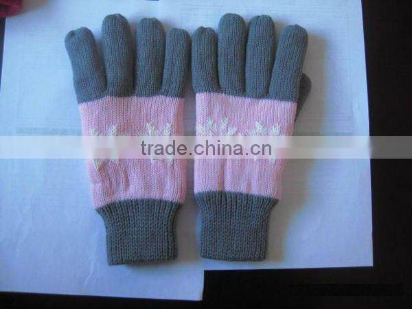 Fashion Printing Women Warm Winter Acrylic Gloves ZMR584