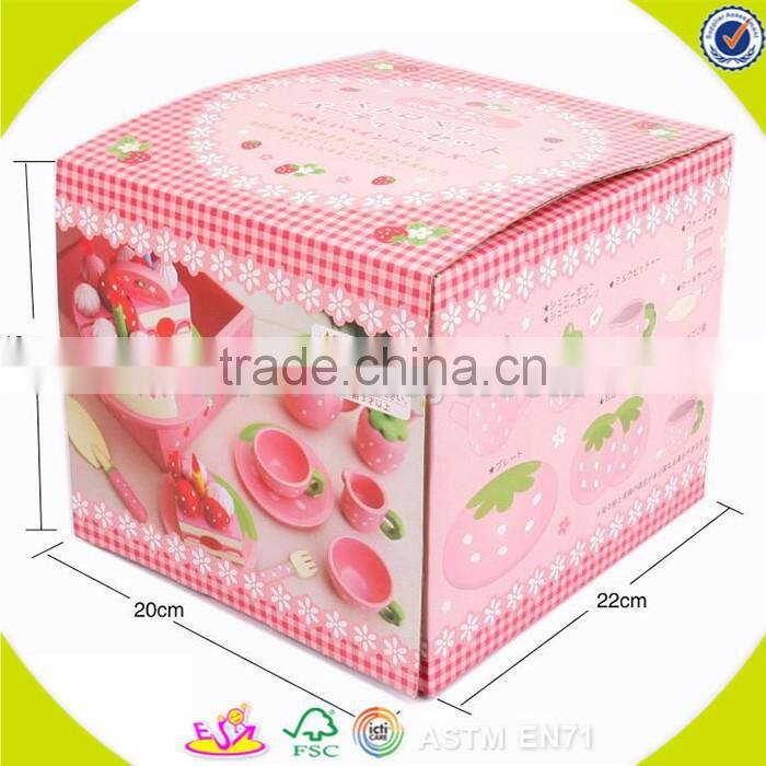 wholesale baby wooden birthday cake set toy, top fashion kids wooden chocolate cake, funny wooden birthday cake set toy W10B101