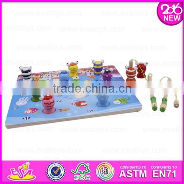2016 newest kids 3D wooden fishing,popular baby wooden fishing,top fashion children wooden fishing W01A014