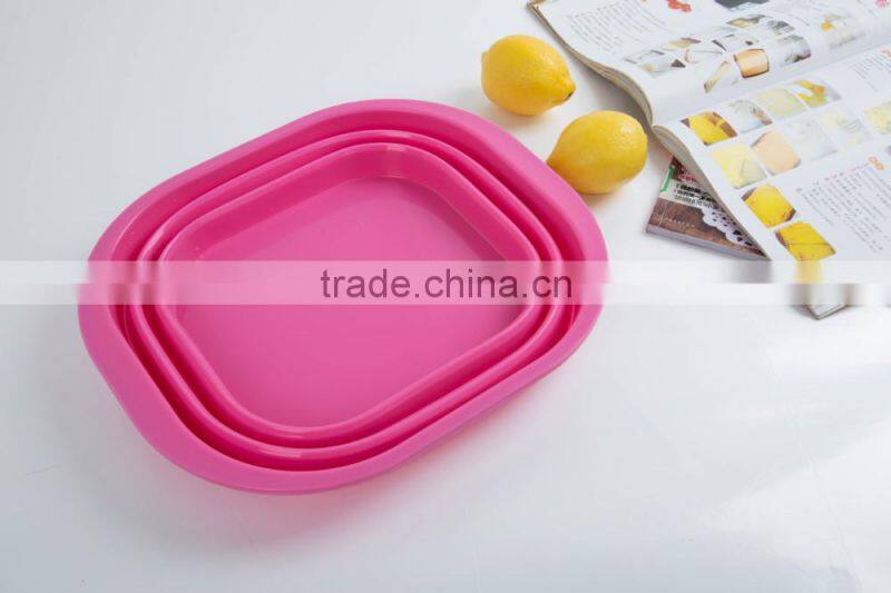 Silicone folding pots vegetables wash basin car portable fishing water bucket