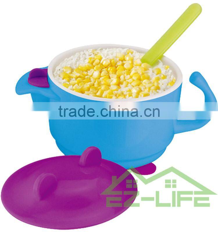 100% PLA plastic can inject warm water to keep food thermal baby bowls with lids