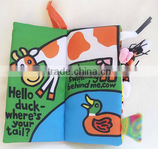 New born Baby Infant Developmental Soft Animal cloth book Farm Tails Cloth book