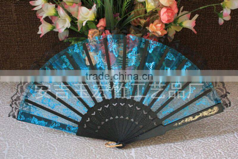 Beautiful and colorful plastic lace fan
