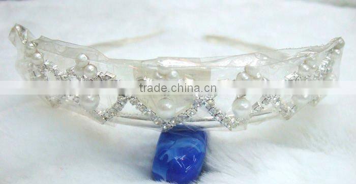 H1022-030 Fashion Rhinestone Metal Headband Clear Bridal hair crown