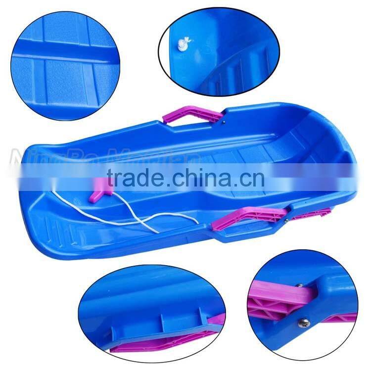 Professional hot selling child 75cm snow slide plastic tobaggon snowboard one seat with brake