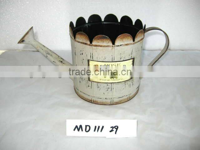 Green Galvanized Metal Bucket With Handles