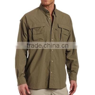 Mandarin Collar Long Sleeve Shirt Men