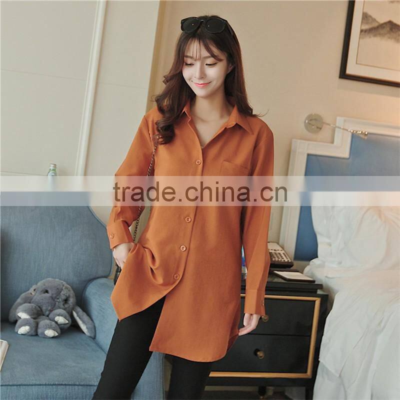 2017 new tops ladies long sleeve woman chiffon fashion ladies blouse