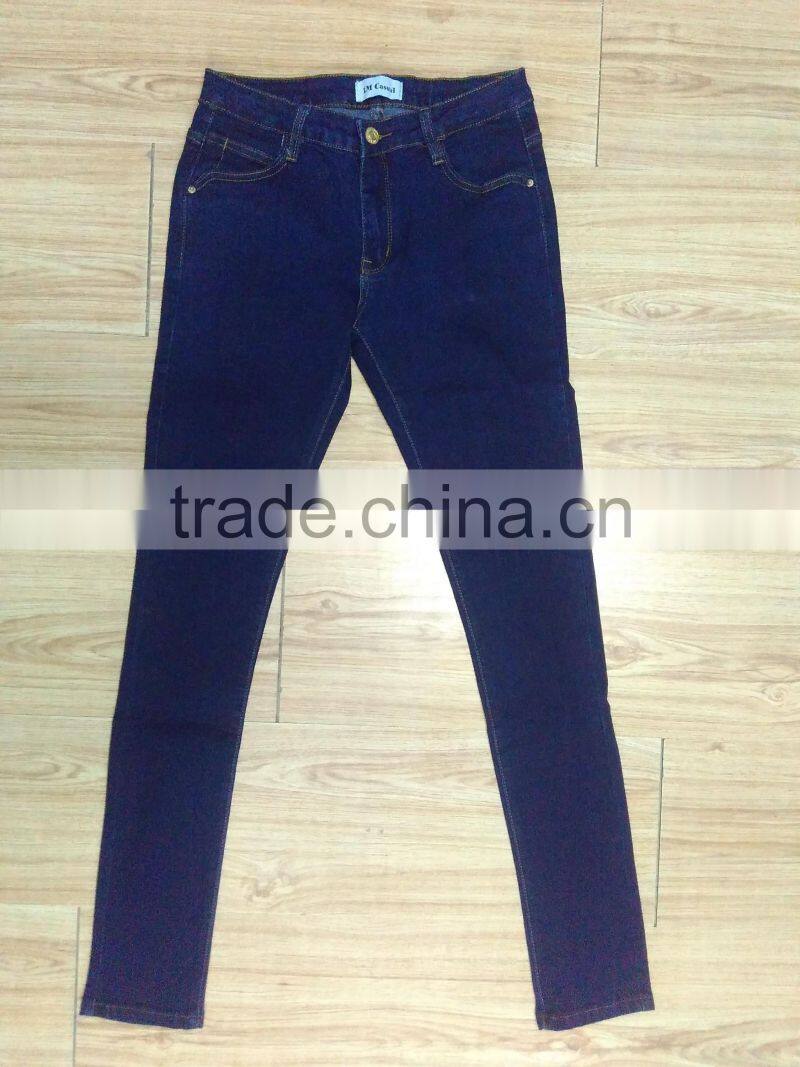 GZY Guangzhou stock lots classical slim fit ladies jeans top design