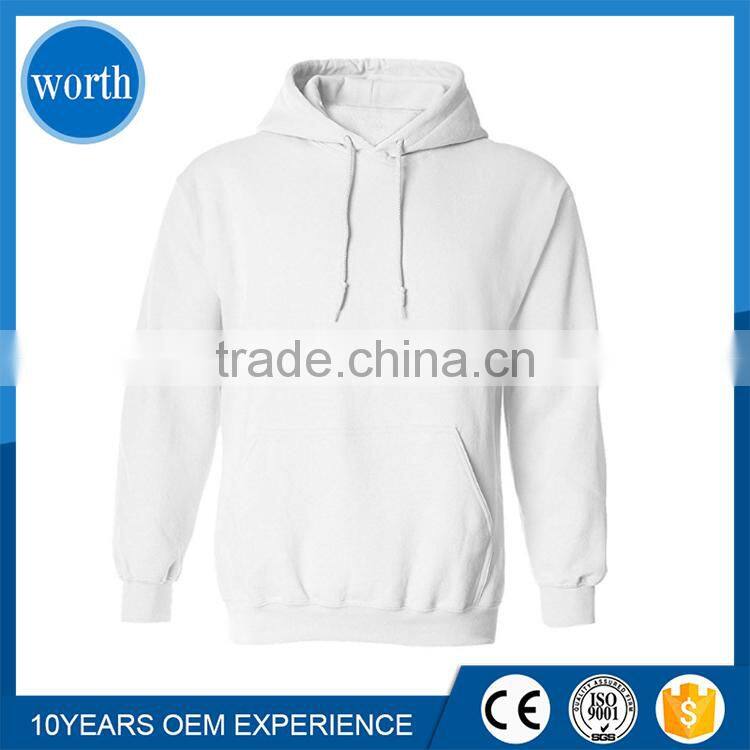 White Hoodie Classic Style for Mens