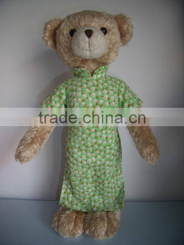 plush bear girl with clothes lovely bear fake fur toys stuffed bear