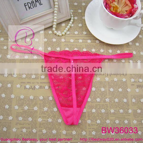 Back string with rhinestone sexy see through g strings