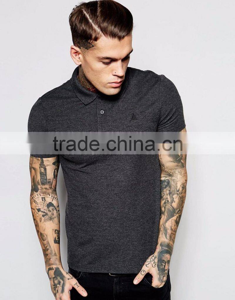 100% Cotton Yarn Dyed men's Muscle Polo Shirt With Embroidery Design In Your Own Style Men's Short Sleeve Polo Shirts Stretch-Co