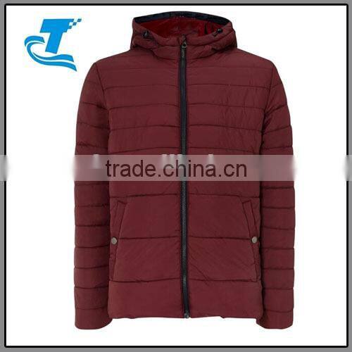 Men winter padded nylon jacket with hood