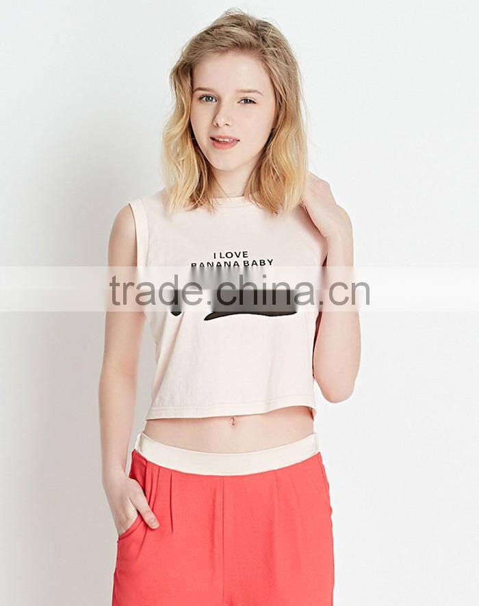 New fashionable high quality hot girls monogram printing sexy tank top