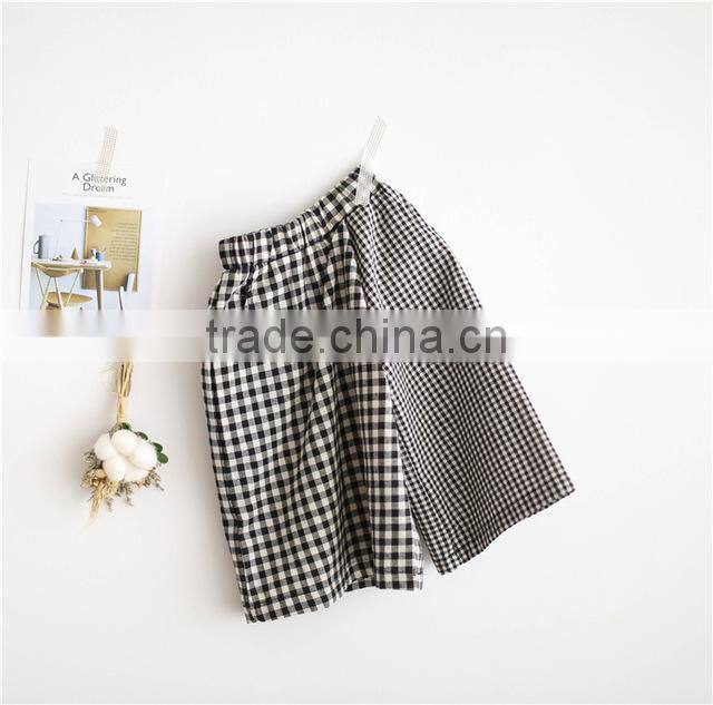 1-7 years Wholesale 2017 New Fashion Autumn Plaid Kids Wide Leg Pants (pick size )