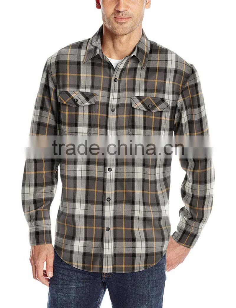New style cheap Wholesale Plaid Men's plaid flannel shirt