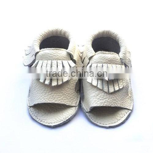 2016 summer handmade soft genuine cow leather baby shoes kids sandals moccasins