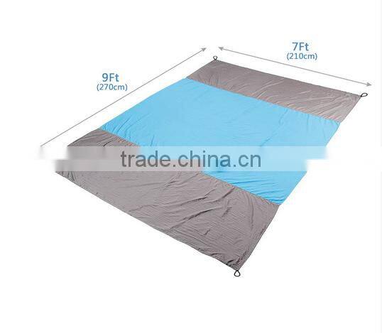 Compact Beach Blanket Oversized 7' X 9' Waterproof Sand Resistant Nylon Outdoor Picnic Blankets Camping Mat