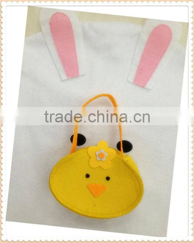 Yellow chicken bag easter felt bags for easter decoration