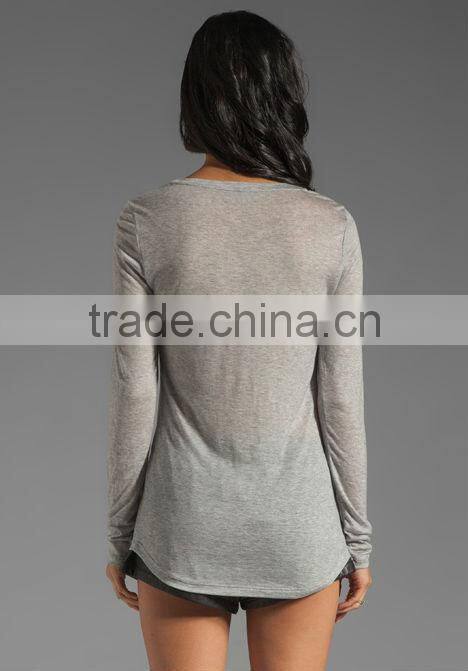 Long Sleeve Grey Tee Shirt