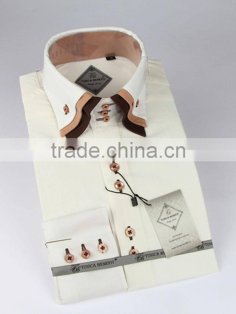 high bandcollar button down men shirt dress shirt causal shirt