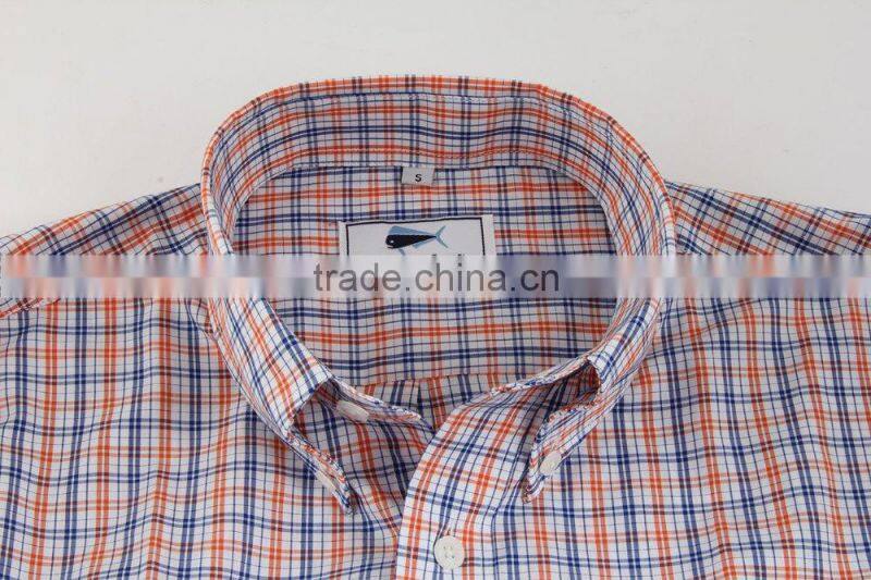 2017 dress shirt design mens blouse gingham shirt