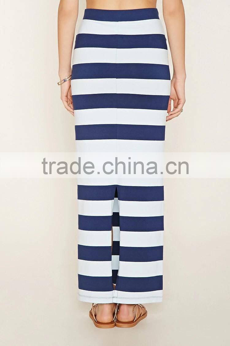 2017 guangzhou shandao summer oem service new design fashion stripe women pictures of long skirts