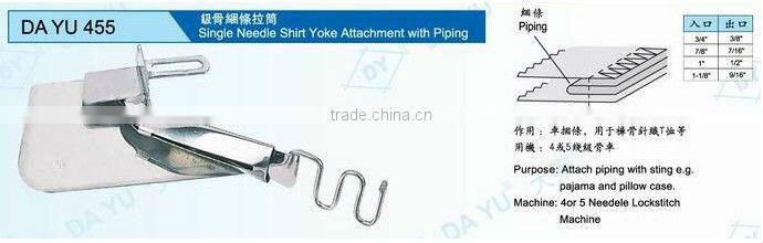 sewing binder Single needle shirt yoke attachment with piping part DA YU 455