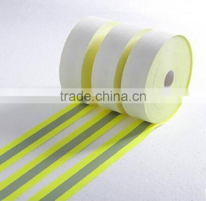 Best quality flame retardent reflective warning tape silver yellow orange