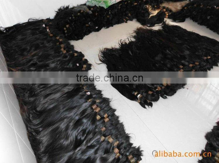 remy braided hair cut directly from girls, wholesale human hair material for making hair products