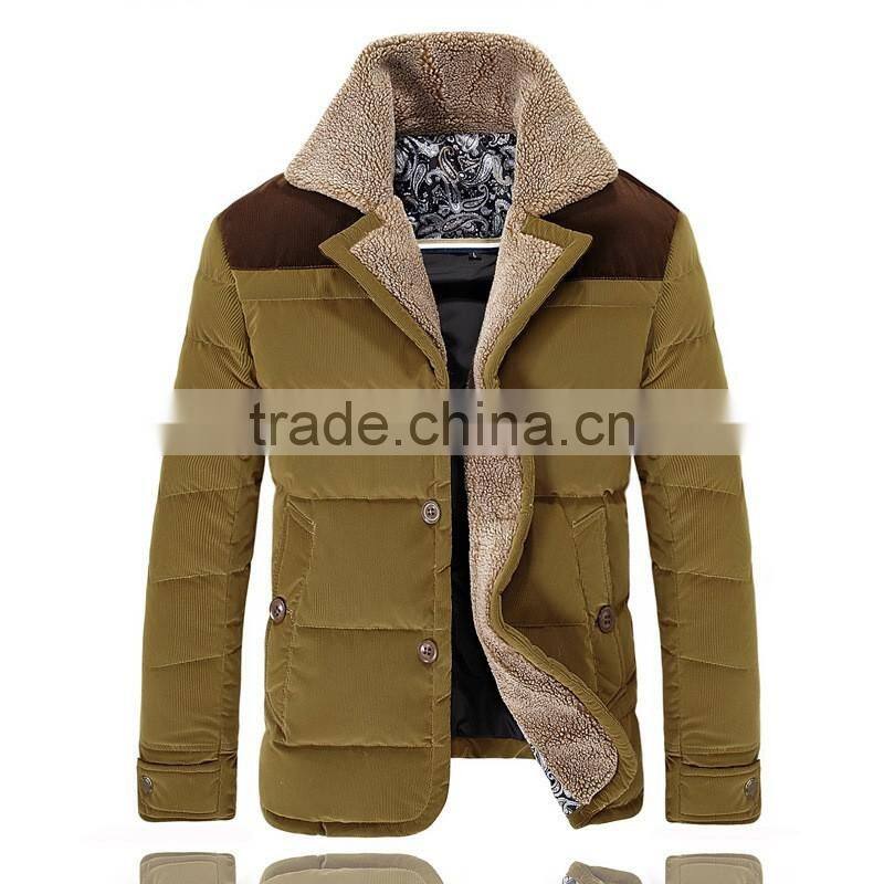 2016 Custom Fur Hood Hollow-cotton Padded Woodland Men Winter Jacket